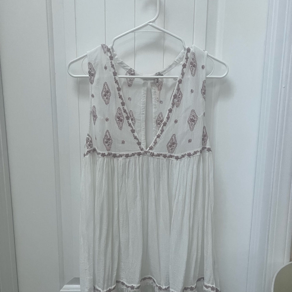 Free People flowy embroidered tank tunic Sz Small - Picture 5 of 5